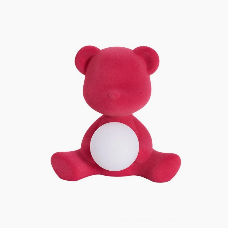 Teddy bear table lamp size comparison showing compact and large options