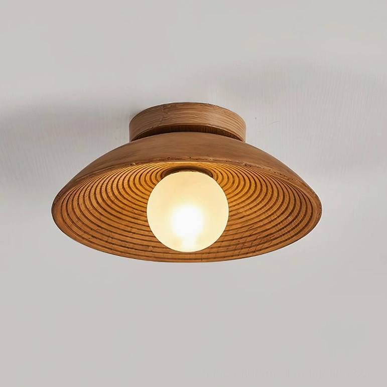 Teelin Model A 10.6 inch compact walnut ceiling light G4 bulb entryway version