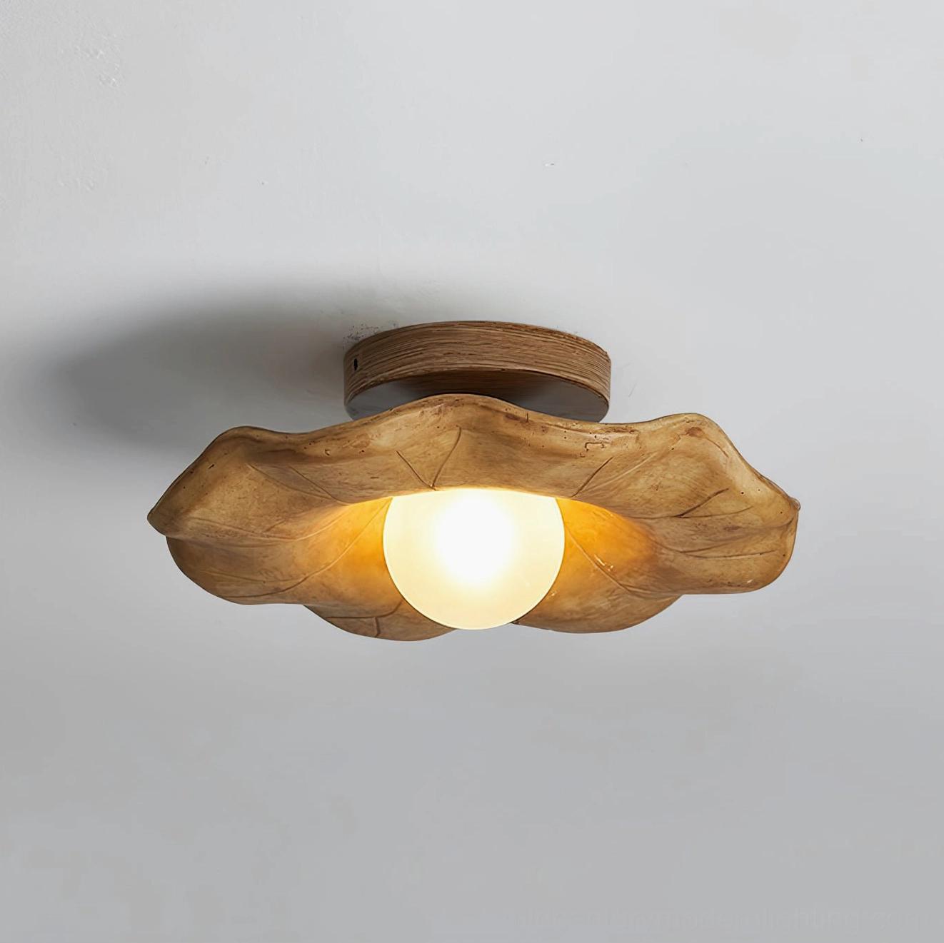 Teelin Model B 9.8 inch walnut ceiling light G4 bulb standard size version