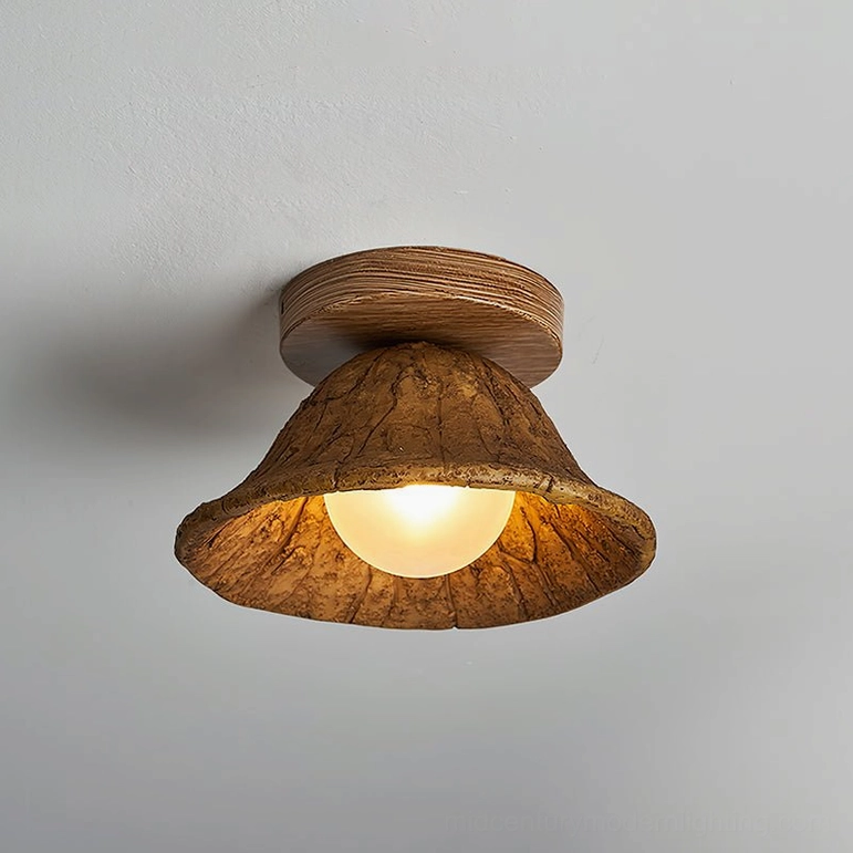 Teelin Model D 9.8 inch walnut ceiling light G4 bulb mid-size fixture