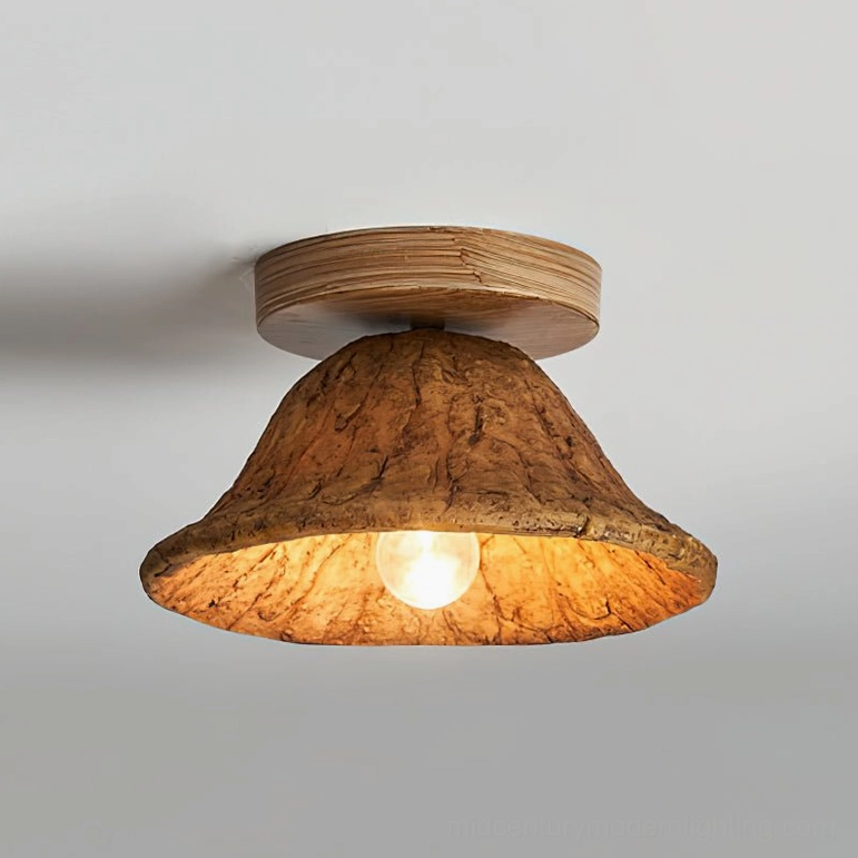 Teelin Model E 9.8 inch walnut ceiling light E27 bulb medium size fixture