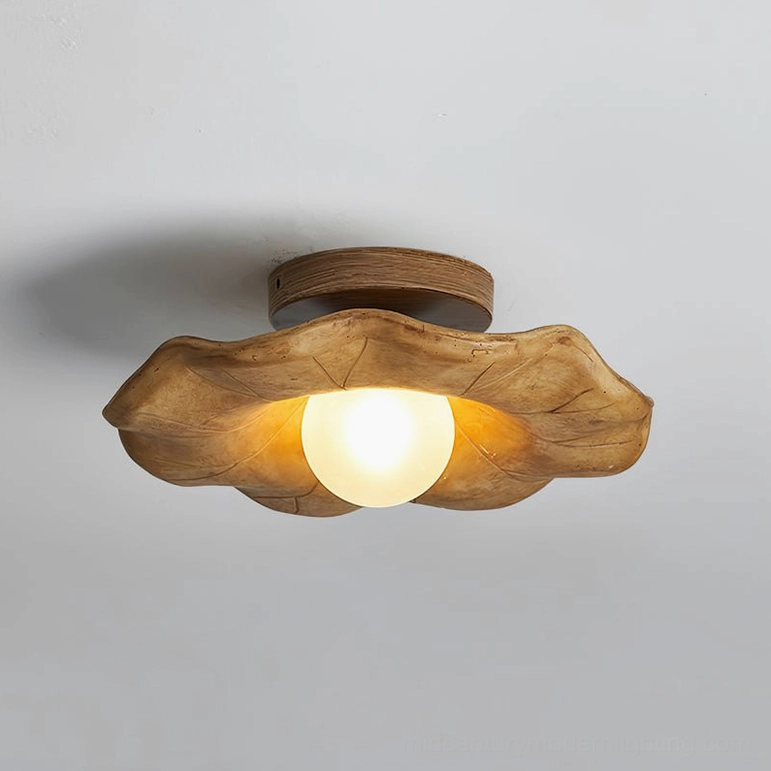 Teelin Model F 14.6 inch large walnut ceiling light G4 bulb premium size