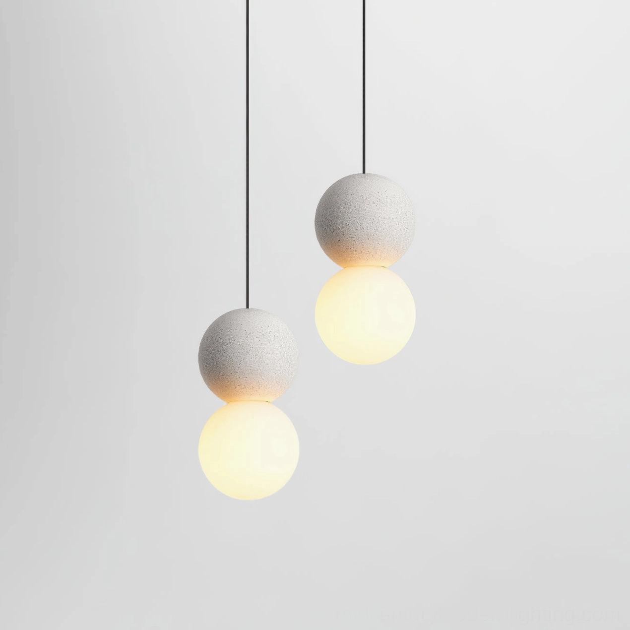 Terrazzo ball pendant light in contemporary design setting