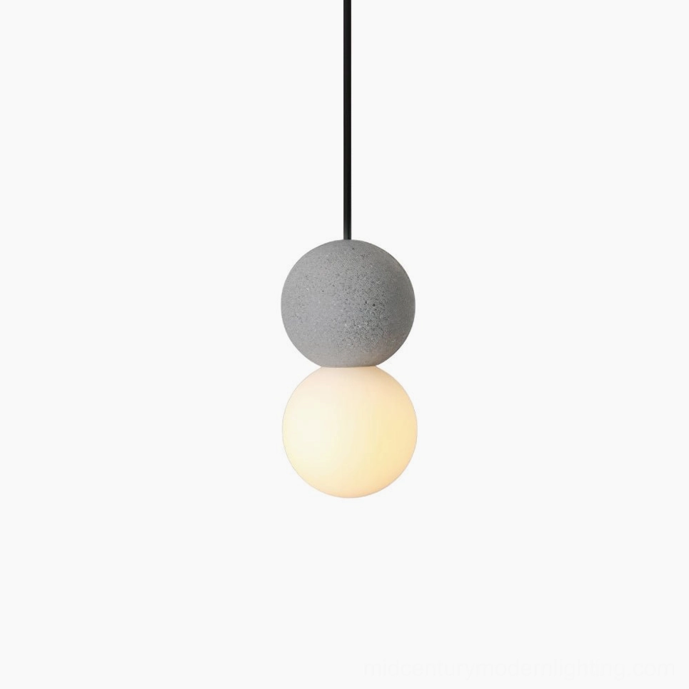 Terrazzo ball pendant light shade diffuser frosted glass detail