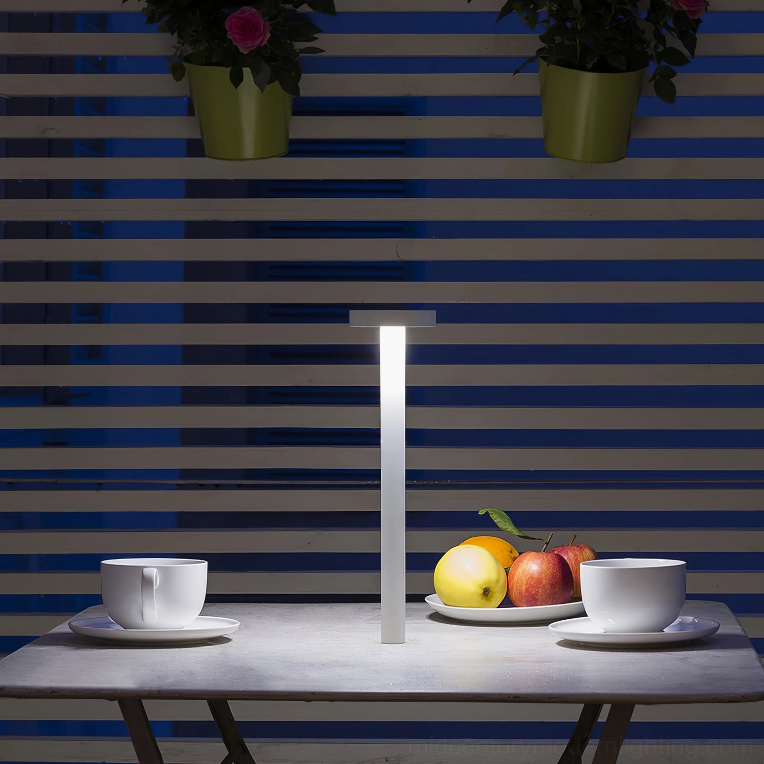 Tetatet white cordless lamp dining table elegant contemporary minimalist style