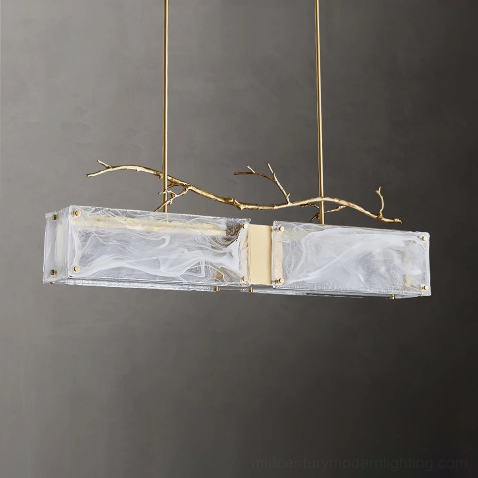 Thalassa textured glass branch pendant light studio product photograph with neutral background emphasizing fixture design form