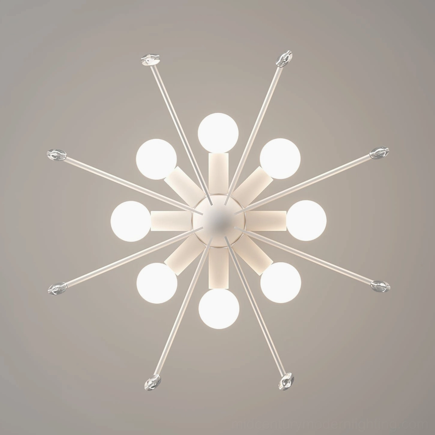 Thera modern pendant light in minimalist Scandinavian interior - white dome with warm ambient illumination