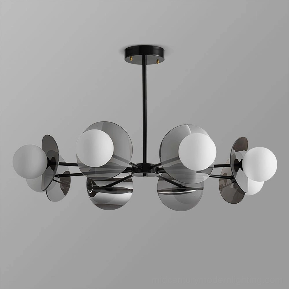 Three-head Alonso sputnik chandelier compact size modern lighting solution in minimalist interior setting