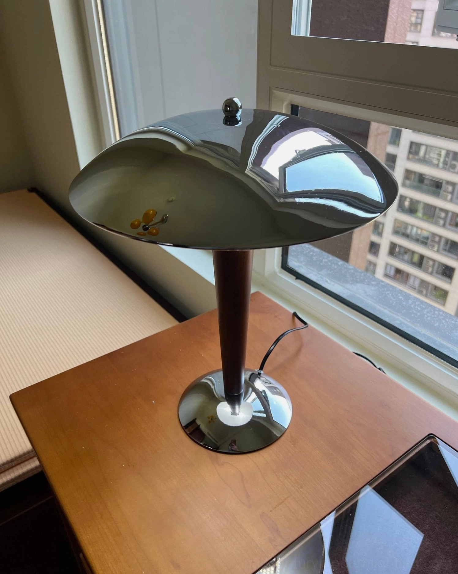 Tibby table lamp brass accent details close-up showing hardware and joinery craftsmanship