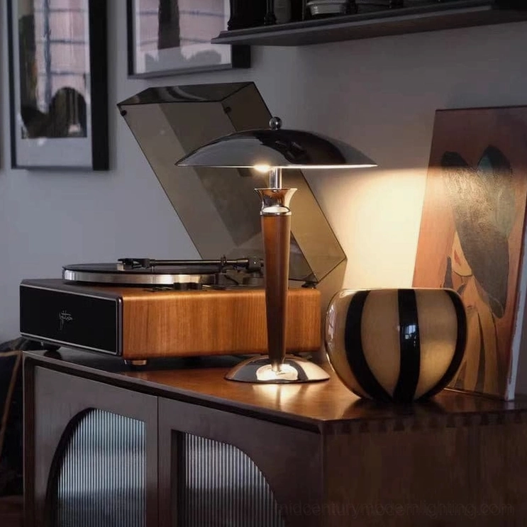 Tibby modern mushroom lamp group display showcasing multiple color and finish options