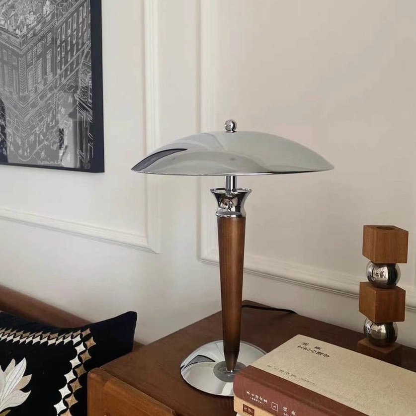 Tibby modern mushroom lamp in gallery or showroom display setting