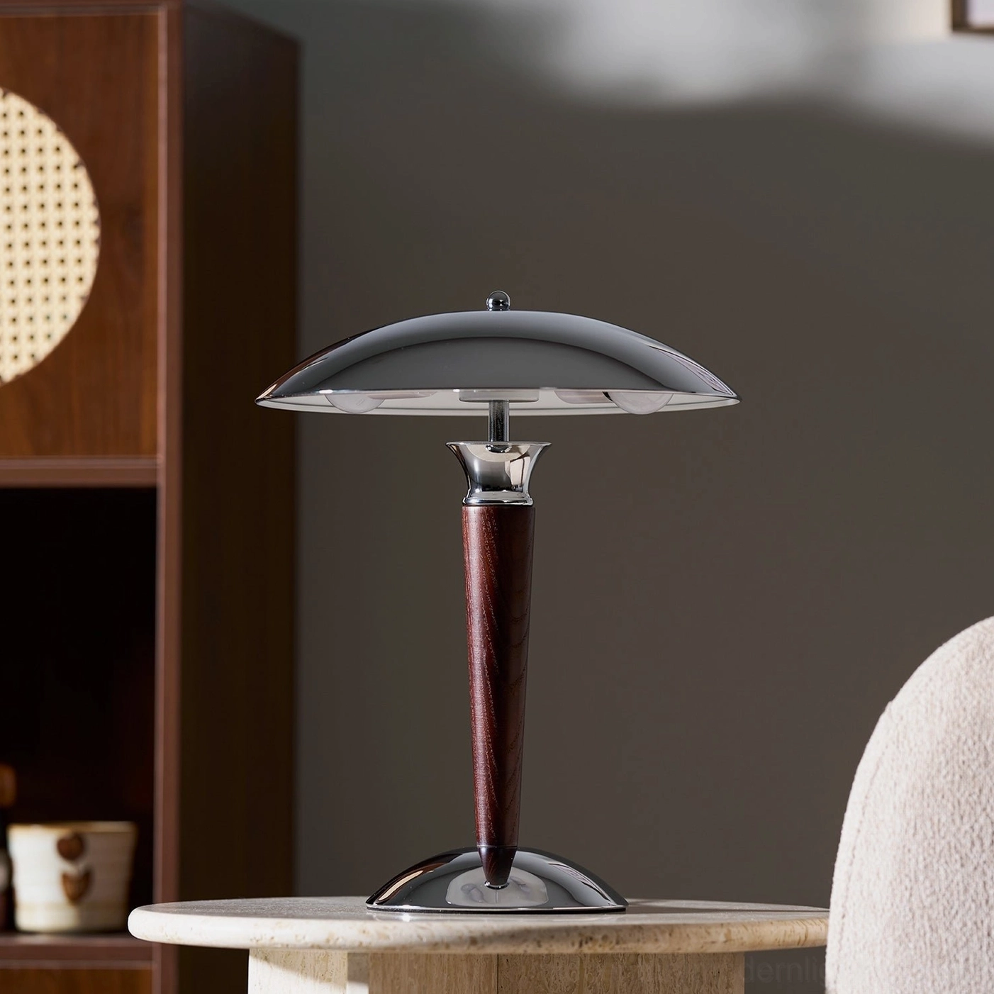 Tibby modern lamp metal shade polish reflective light properties showcase