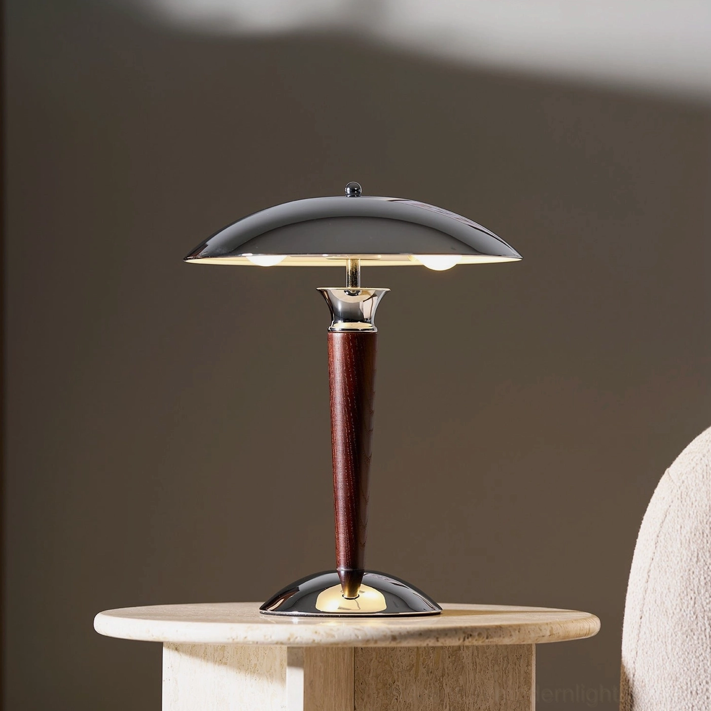 Tibby modern mushroom lamp soft diffused light pattern demonstration