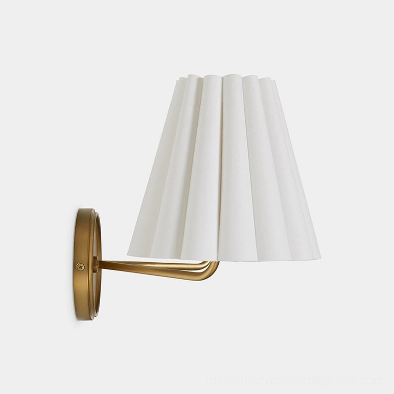 Compact Tilia black and white wall sconce small size variant with pleated fabric shade