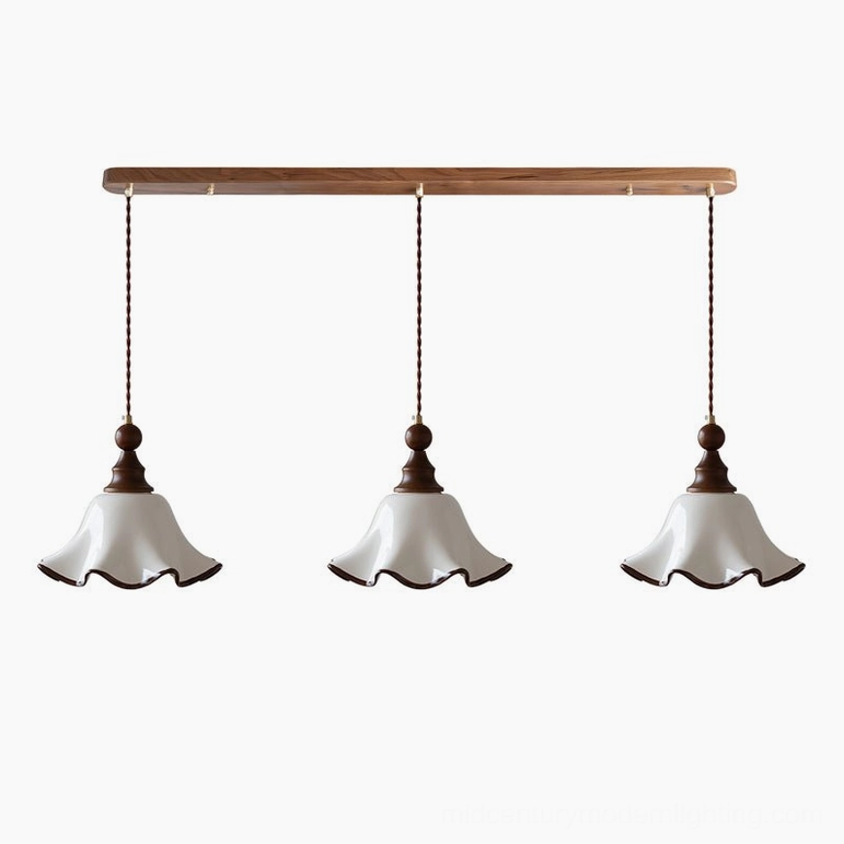 Toledo three-light pendant configuration ideal for large islands and dining tables