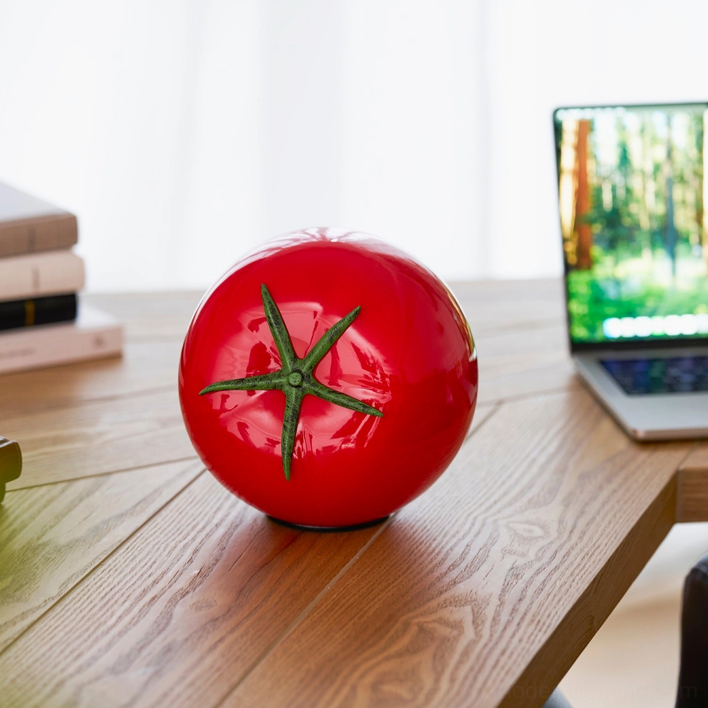 Tomato glass table lamp glossy finish vibrant color modern accent lighting