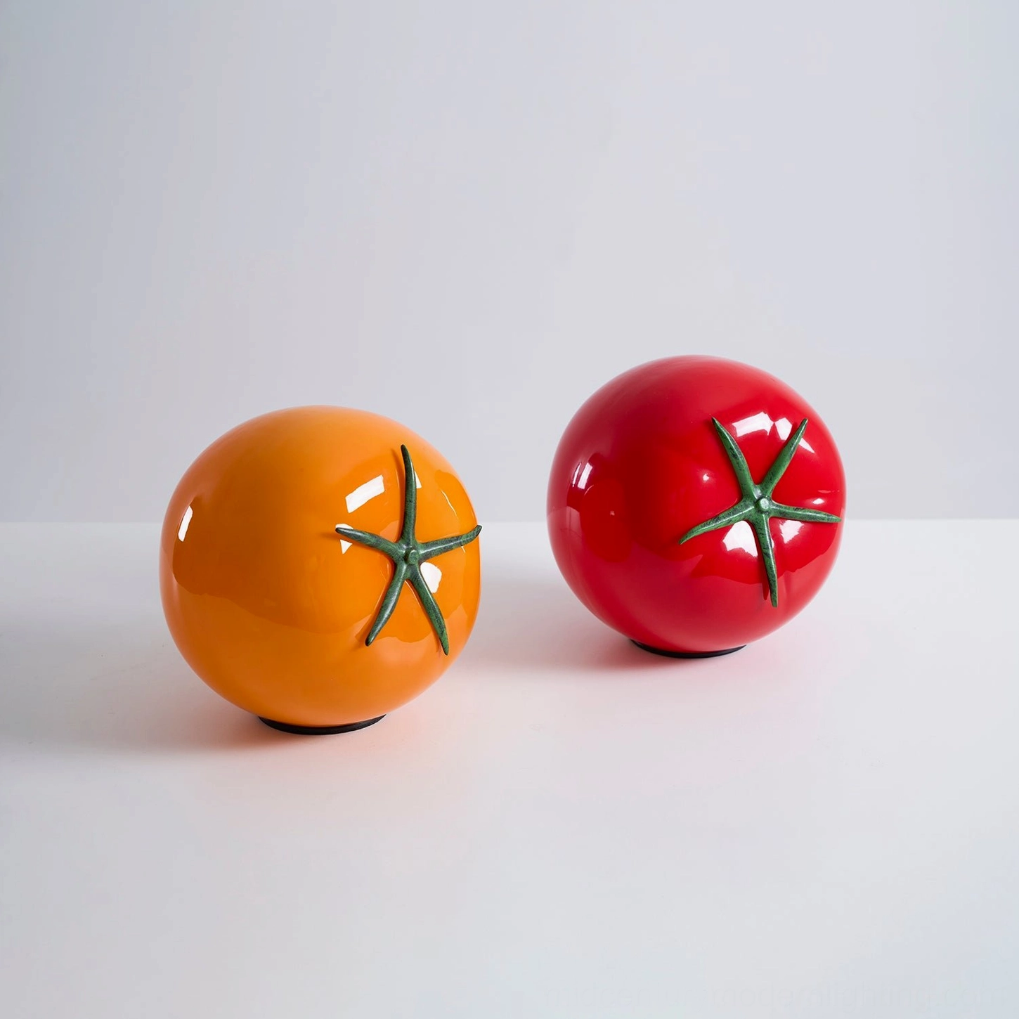 Tomato lamp kitchen counter display with fresh produce styling