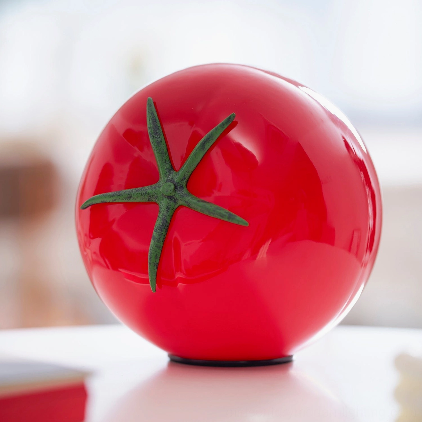 Red tomato glass lamp eclectic maximalist interior design aesthetic