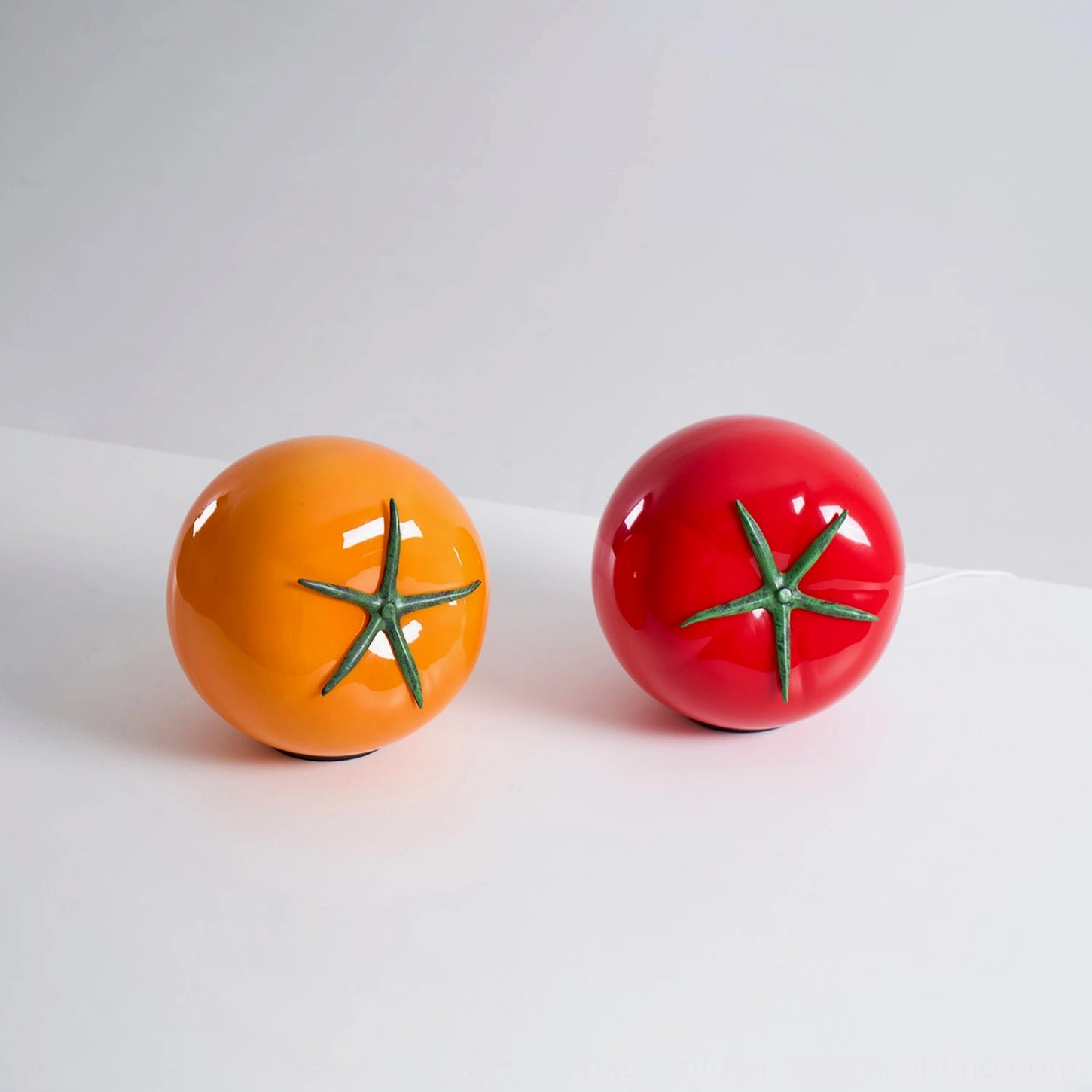 Red tomato glass lamp home office desk creative workspace lighting