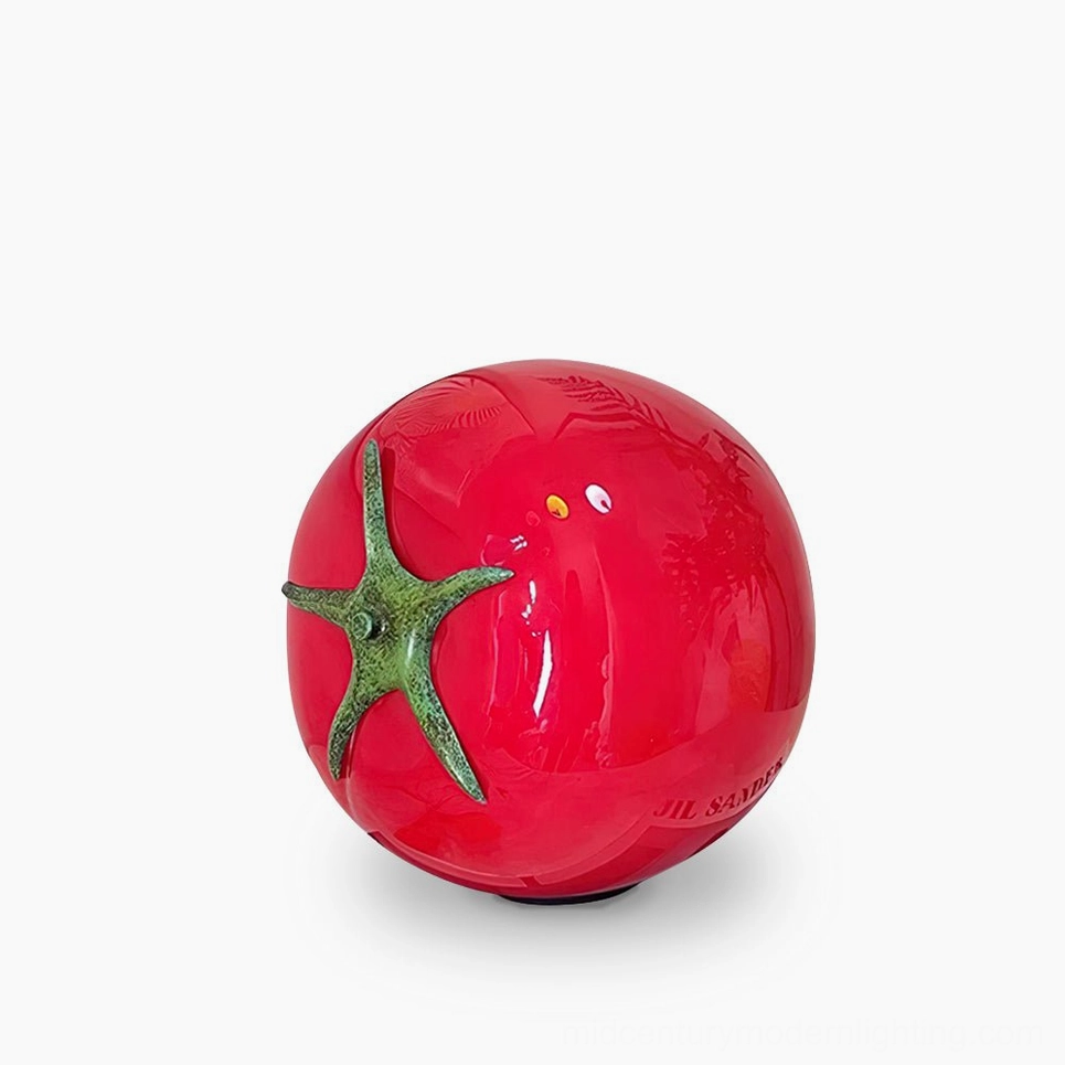 Tomato glass lamp playful design statement piece for bedroom or office
