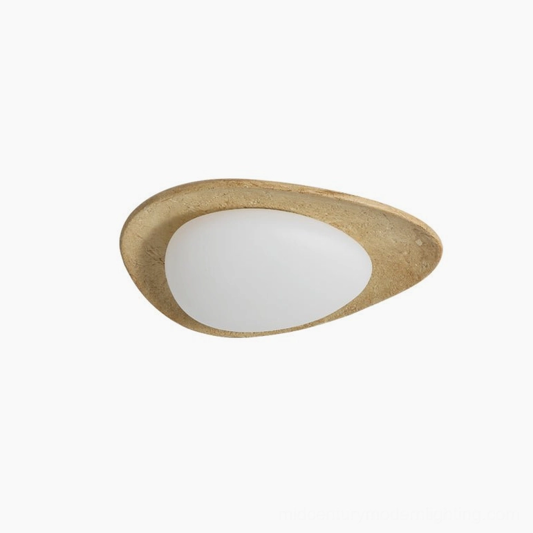 Topo contemporary stone ceiling light model A compact size in intimate bedroom setting aesthetic appeal