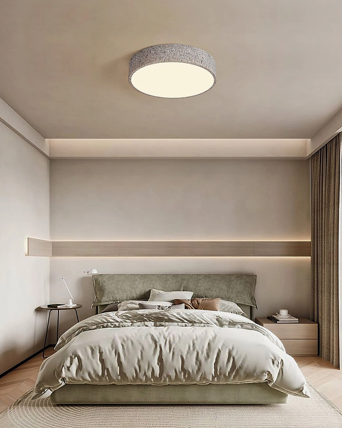 Toren mid-century modern ceiling light with warm light ambiance in contemporary space
