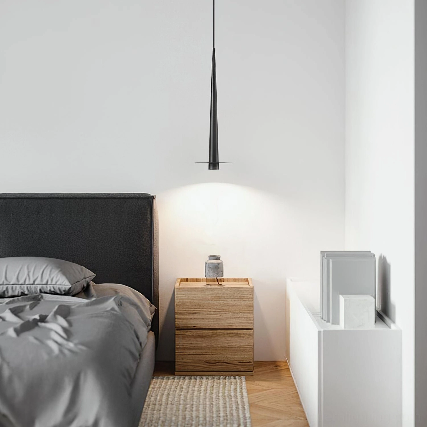 Toronto black pendant lamp cool light - bright integrated LED contemporary interior