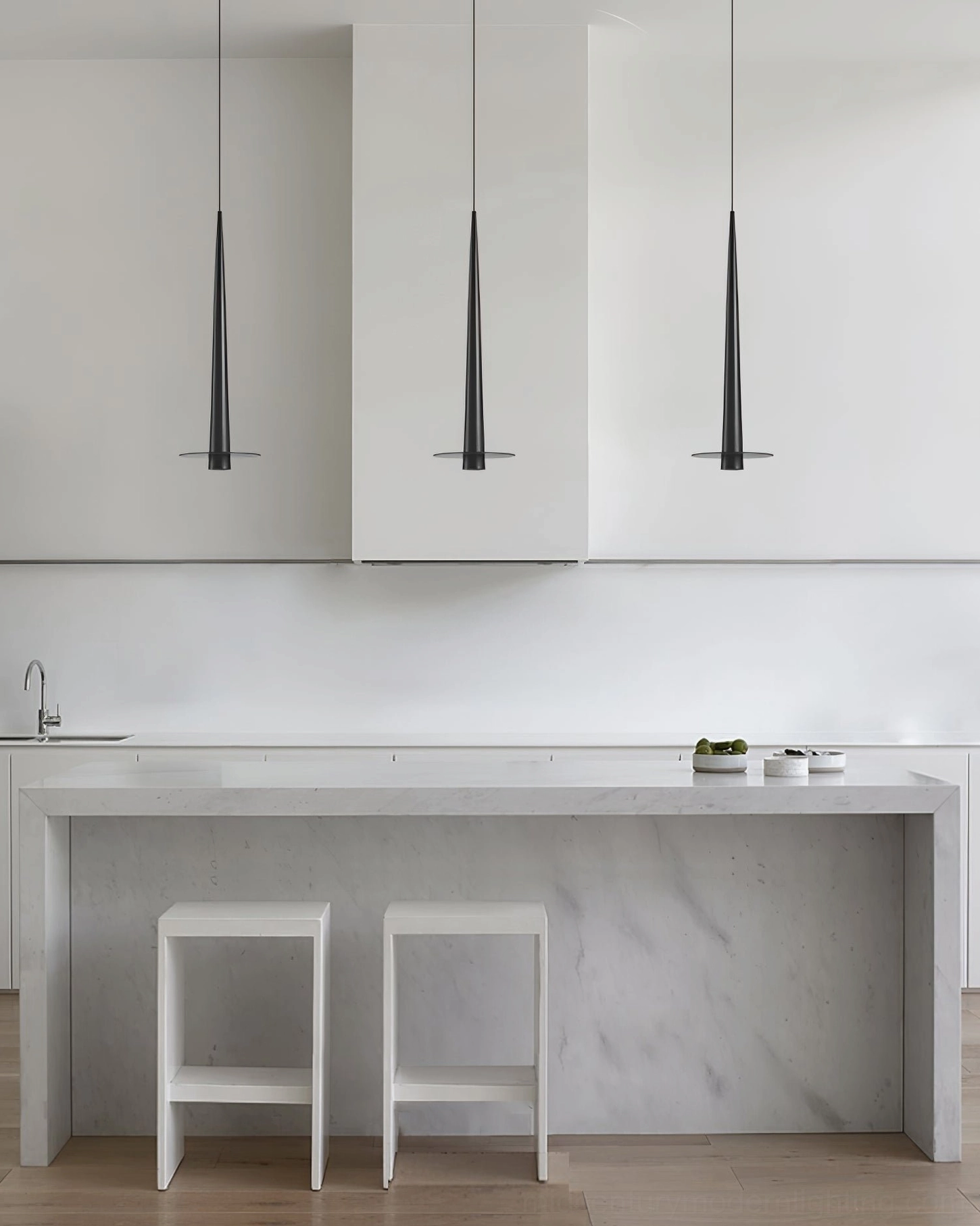 Toronto black pendant lamp detail - matte finish conical silhouette close-up