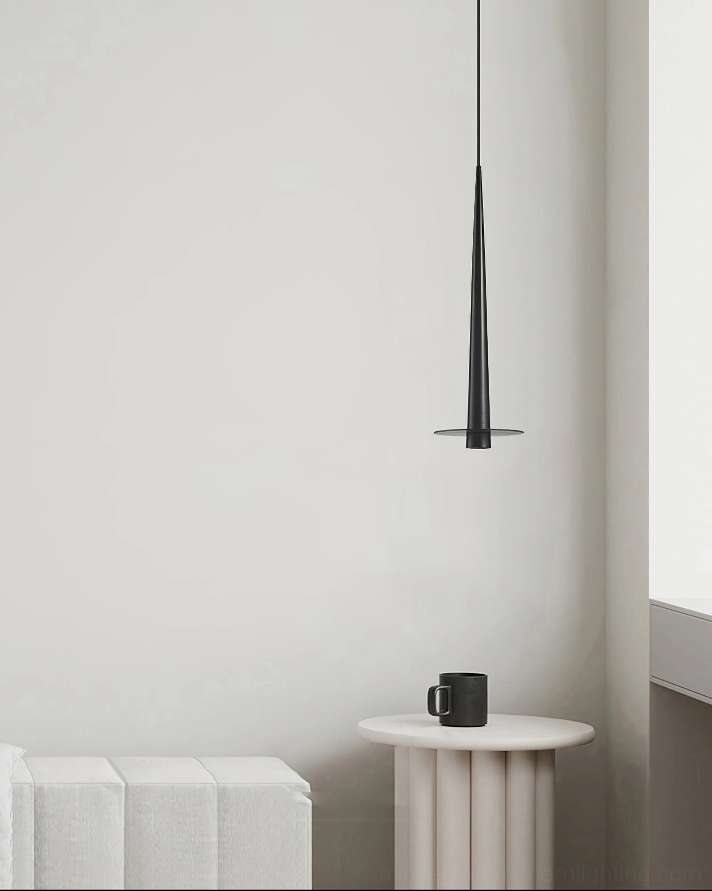 Toronto black pendant lamp minimalist lounge - clean modern design small round table
