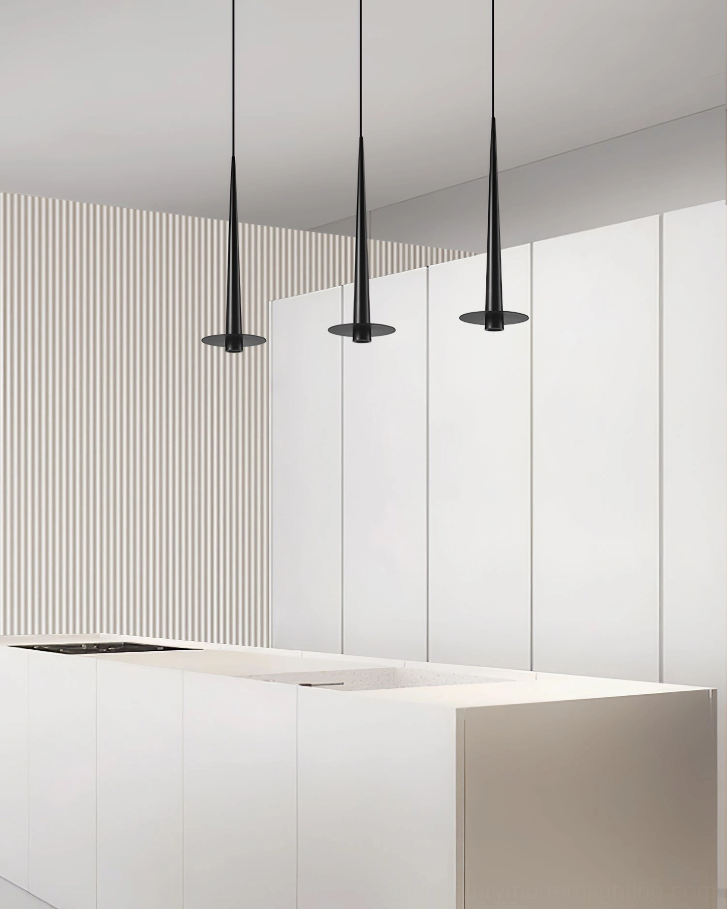 Toronto black pendant lamp warm light - integrated LED glowing downward illumination