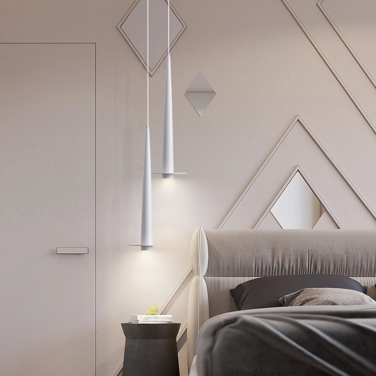 Toronto pendant lamps black and white - dual-tone modern bedroom pendant lights geometric wall