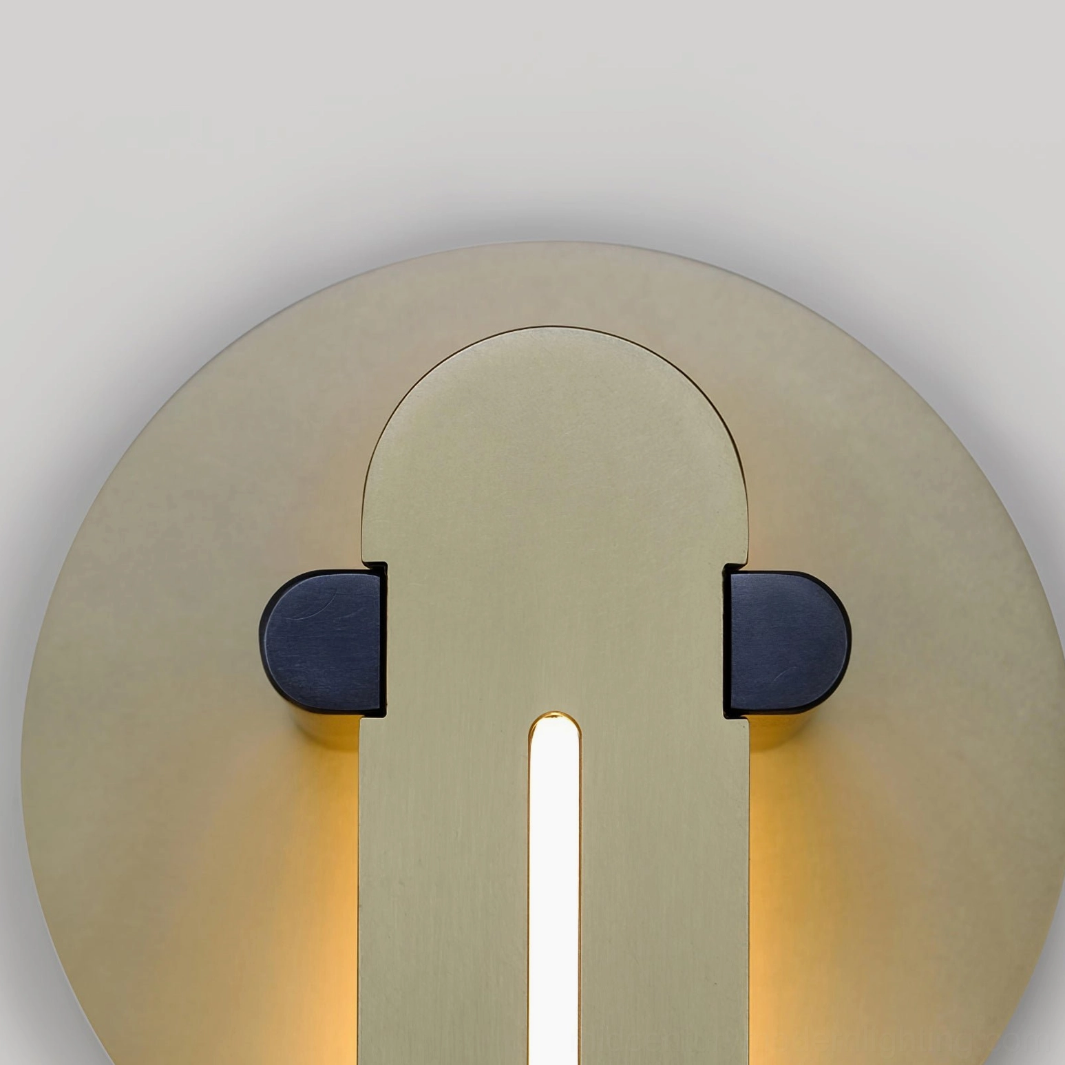 Torpedo LED wall sconce showcase image displaying industrial-inspired elongated brass form with joinery details