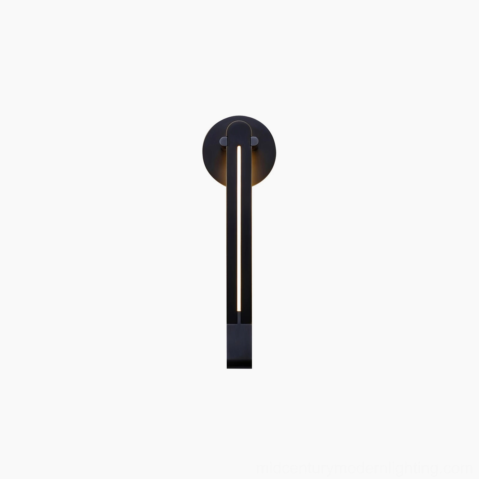 Torpedo LED wall sconce hero image showcasing modern minimalist design inspired by vintage torpedo levels, front angle view