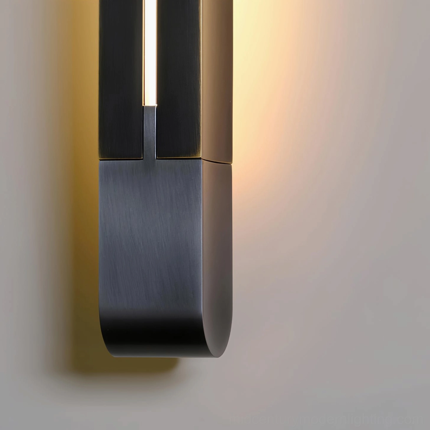 Torpedo wall sconce in black finish installed in modern interior, side-by-side arrangement showing linear lighting effect