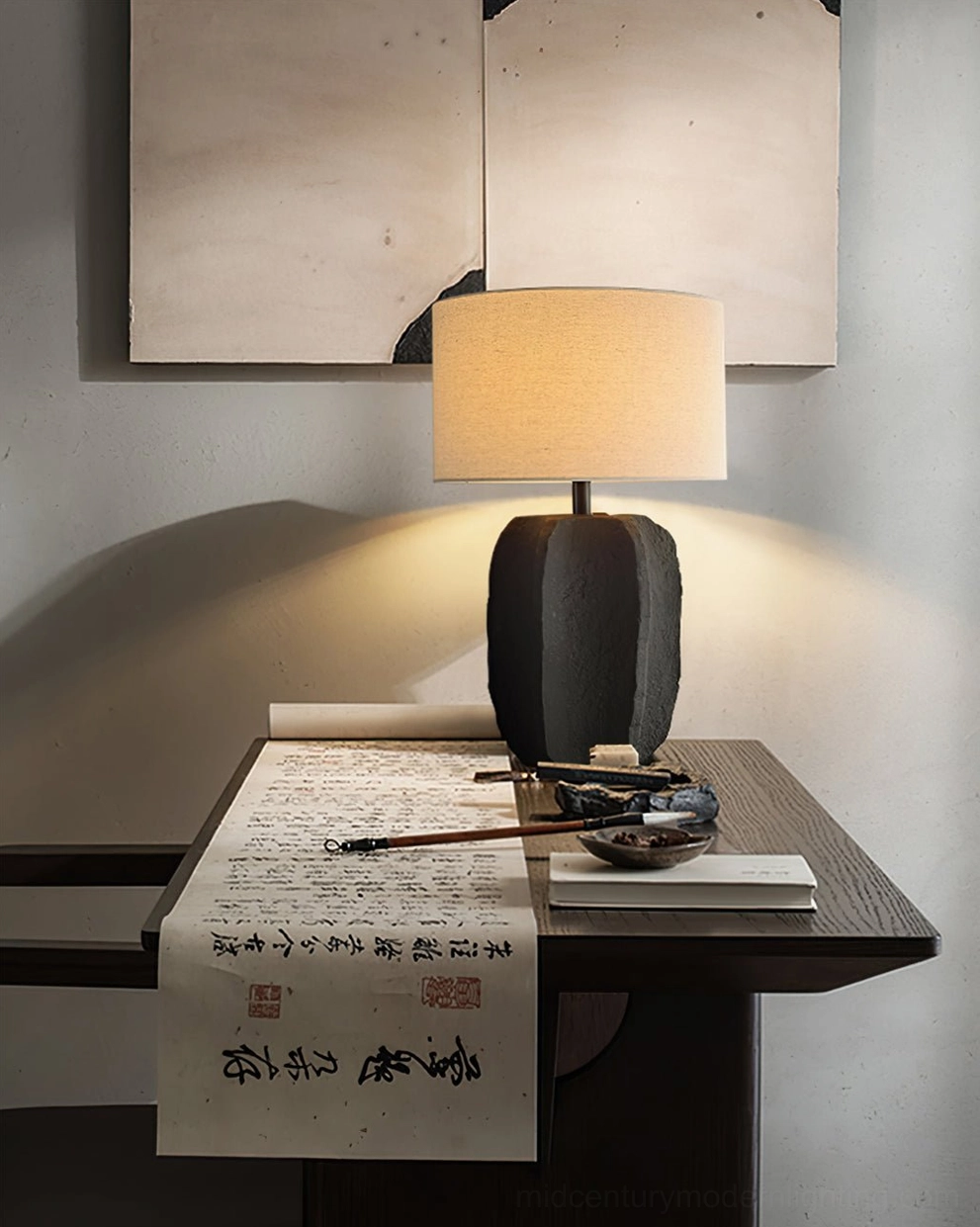 Torso modern table lamp in gallery-inspired minimalist space