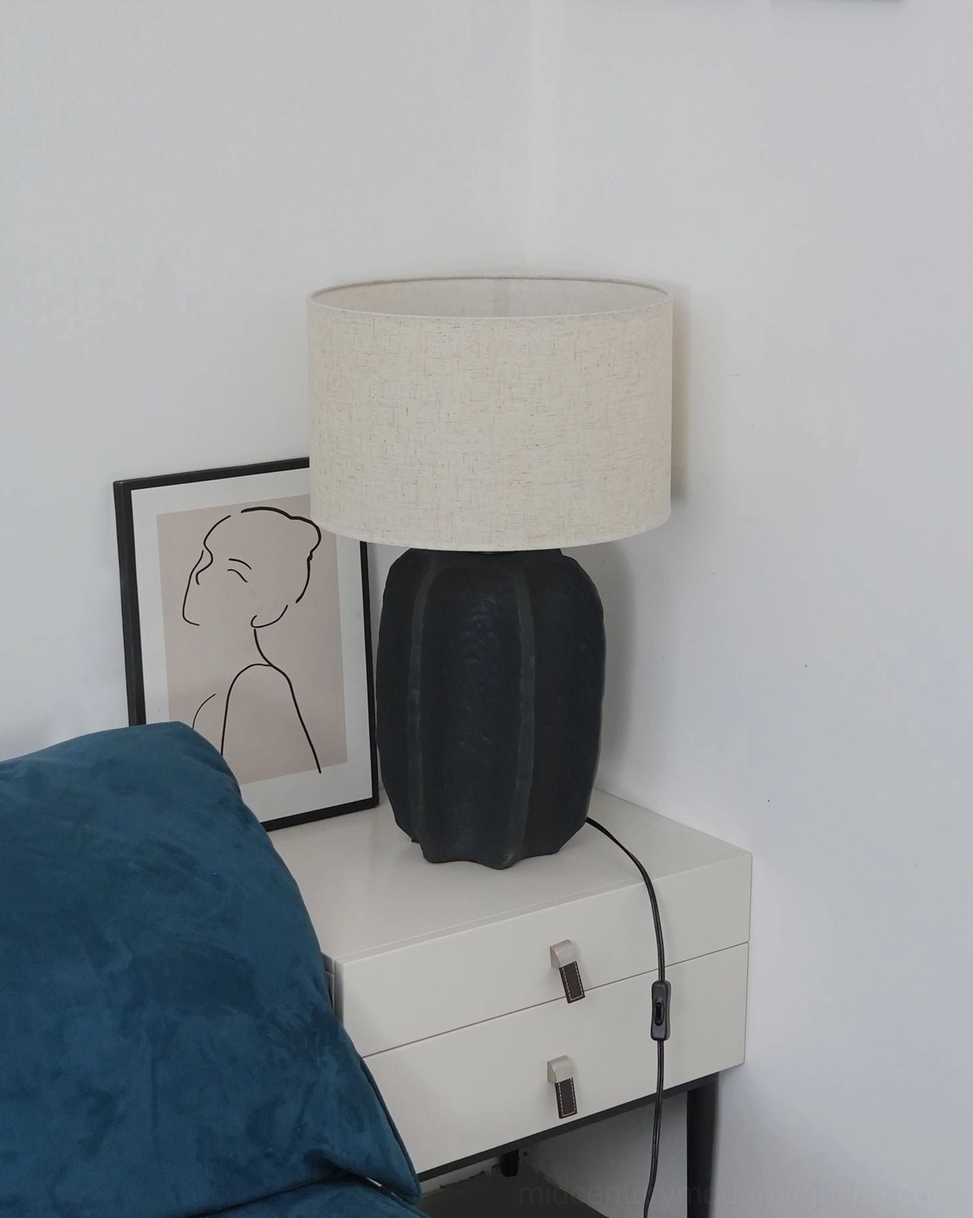 Torso sculptural table lamp monochromatic interior styling suggestion