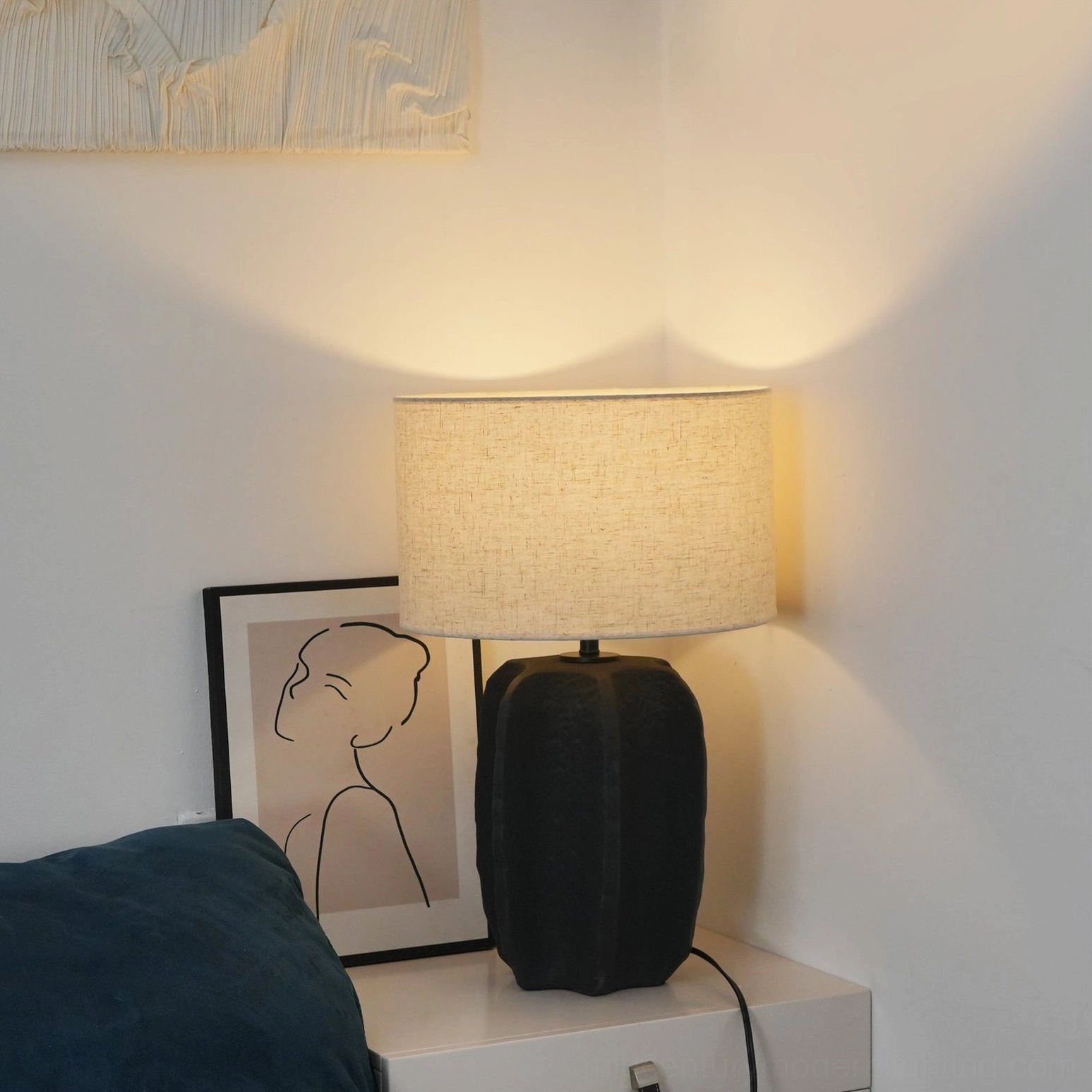 Torso sculptural lamp with ceramic torso base artistic statement piece