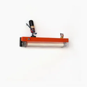 Totem wall lamp with integrated LED warm light and ribbed acrylic diffuser on white wall
