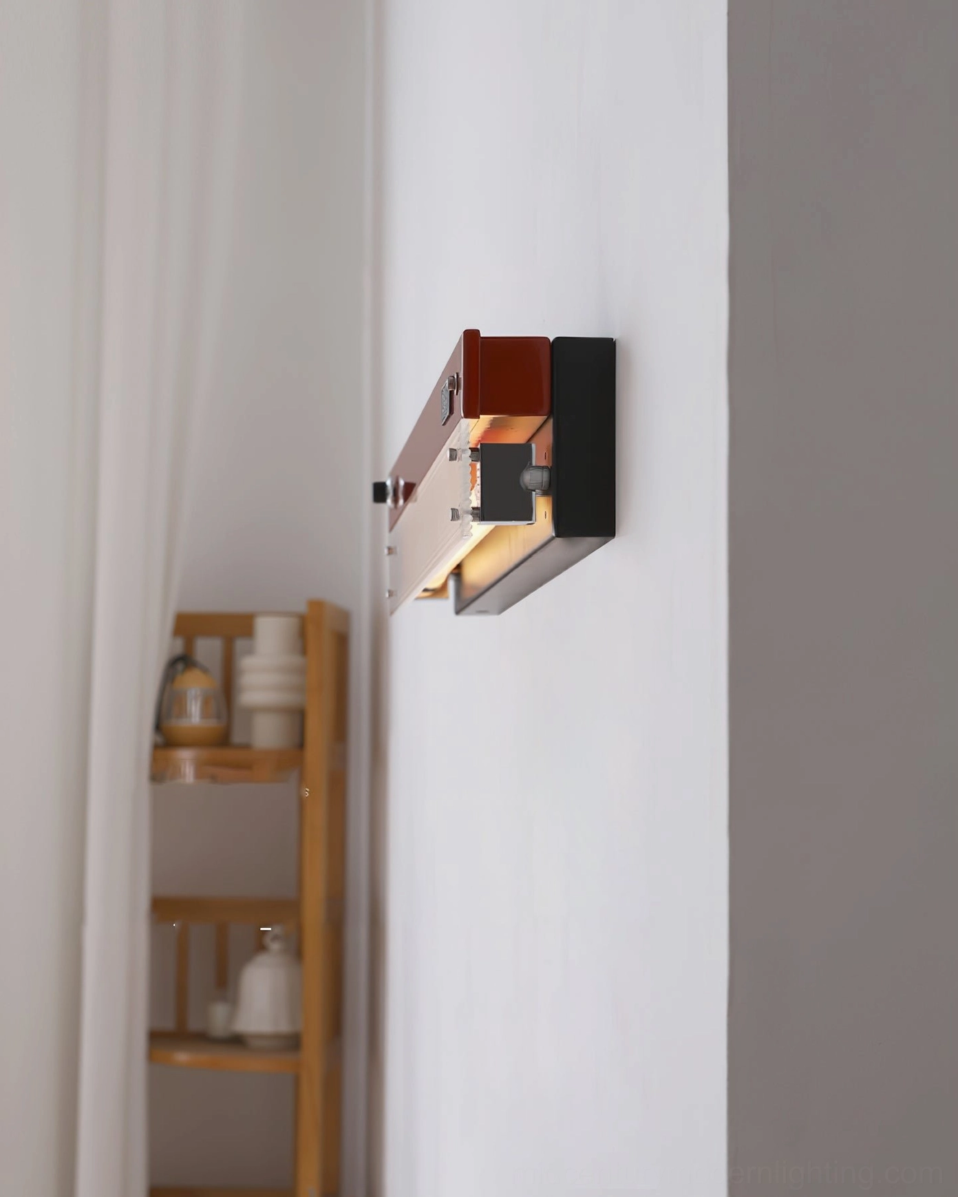 Mid-century modern Totem wall lamp with colorful finish and integrated LED technology