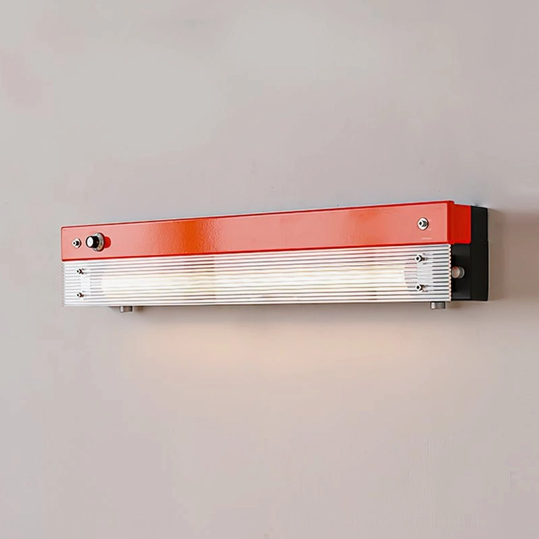 Totem wall lamp orange and clear acrylic variant with integrated display shelf