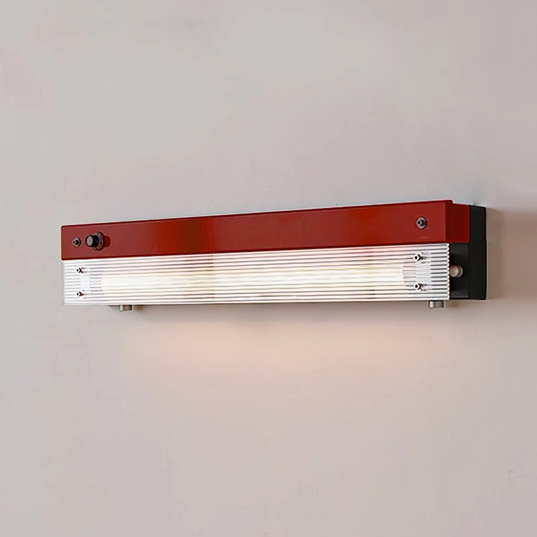 Totem wall lamp red and clear acrylic finish with LED warm light technology