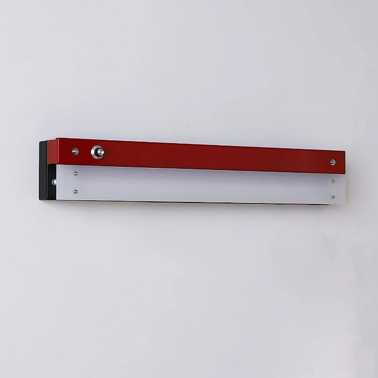 Totem wall lamp red and white variant with warm integrated LED lighting system
