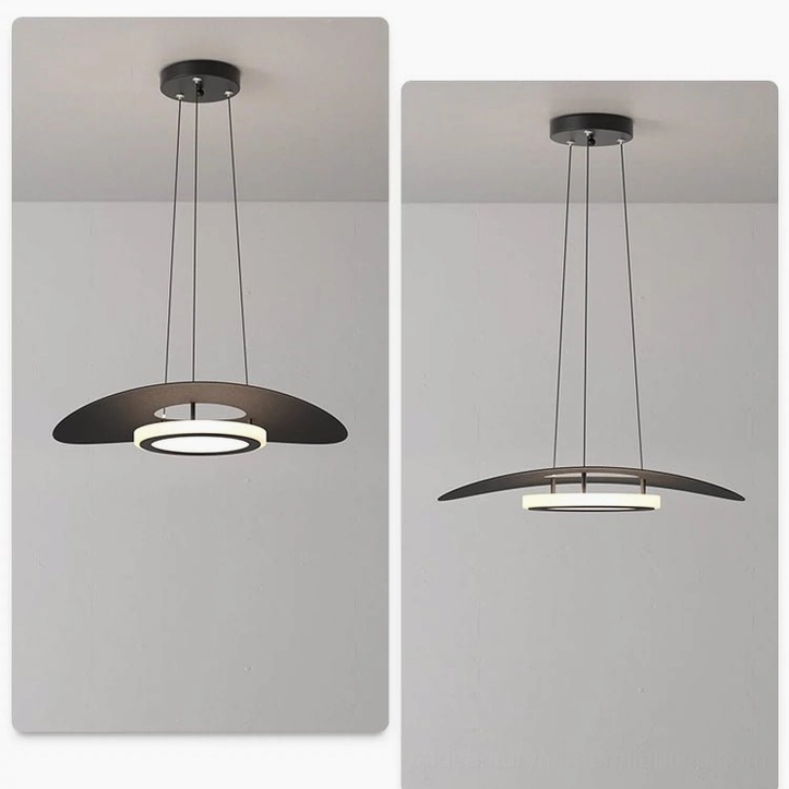 Towers matte black disc pendant lamp compact minimalist design