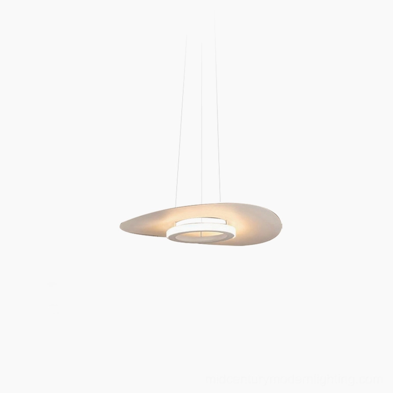 Towers white disc LED pendant lamp matte finish studio view