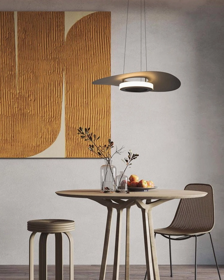 Towers disc pendant in contemporary home interior setting