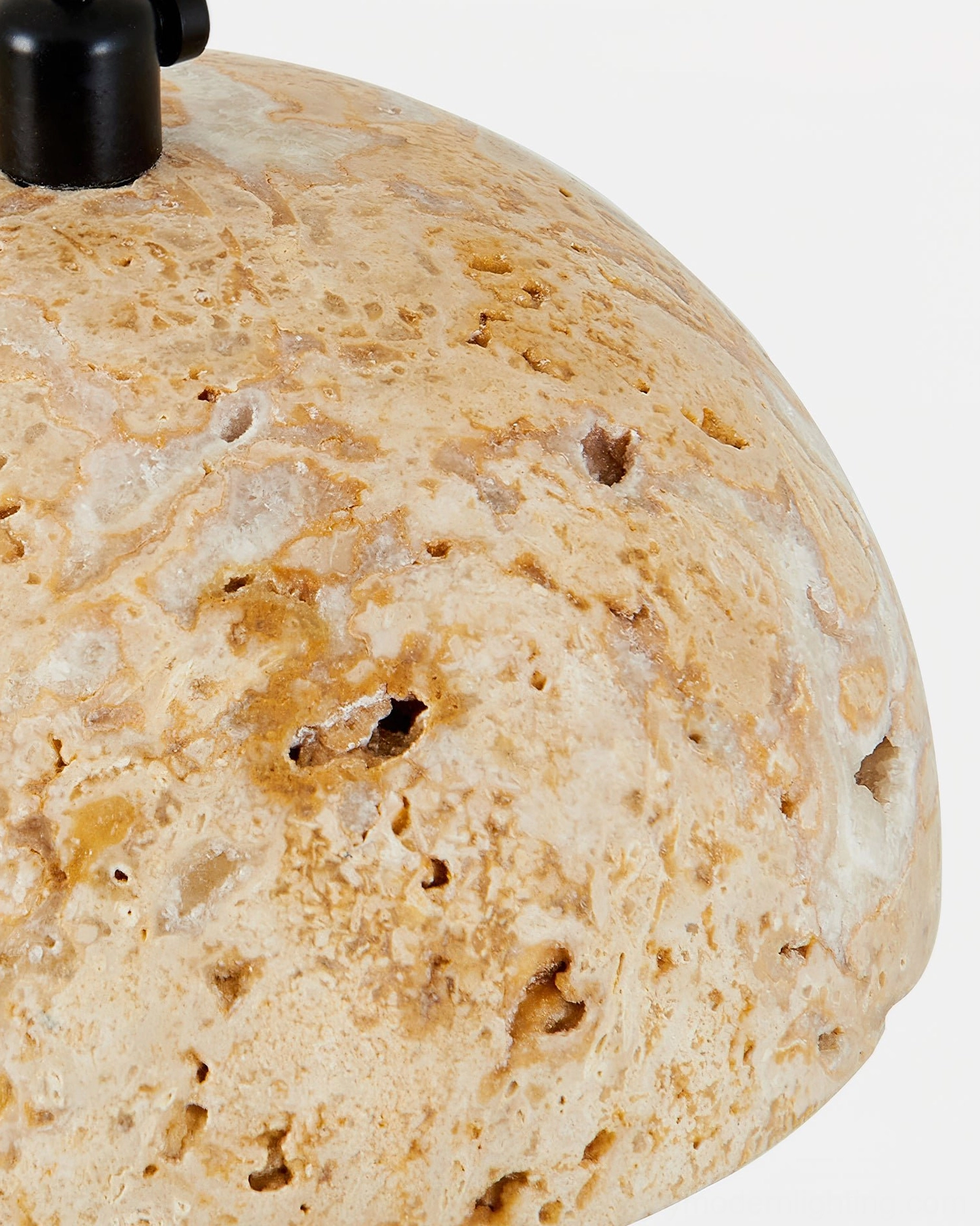 Morphe travertine dome pendant light architectural detail natural stone craftsmanship