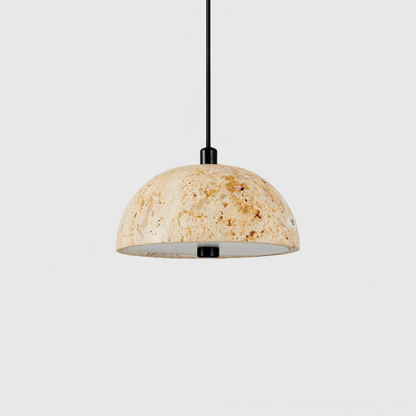 Morphe natural travertine pendant light close-up texture stone surface detail