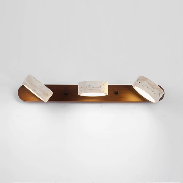 3-head travertine wall sconce beige walnut color option professional installation