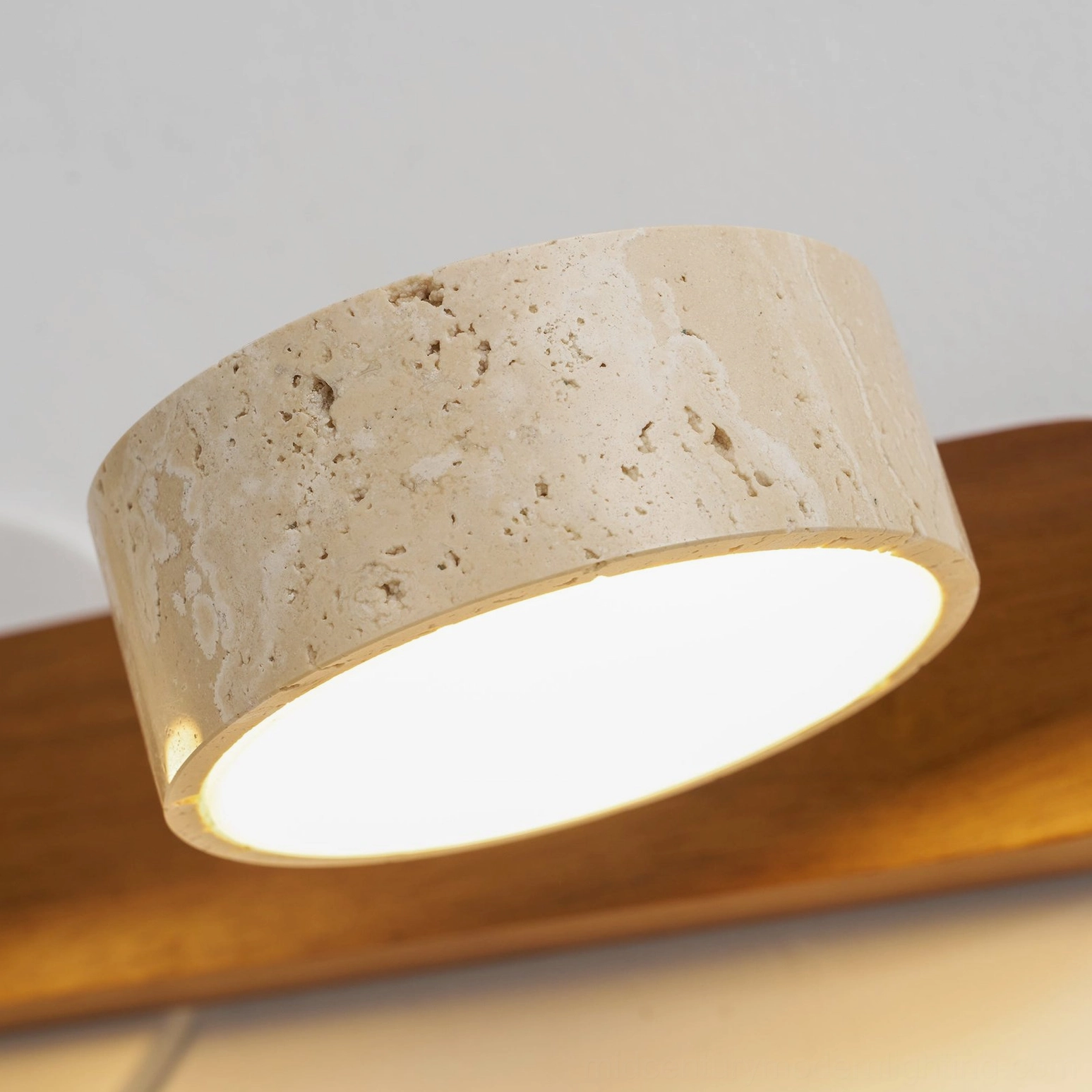 Travertine wall lamp kitchen island dining area accent lighting installation