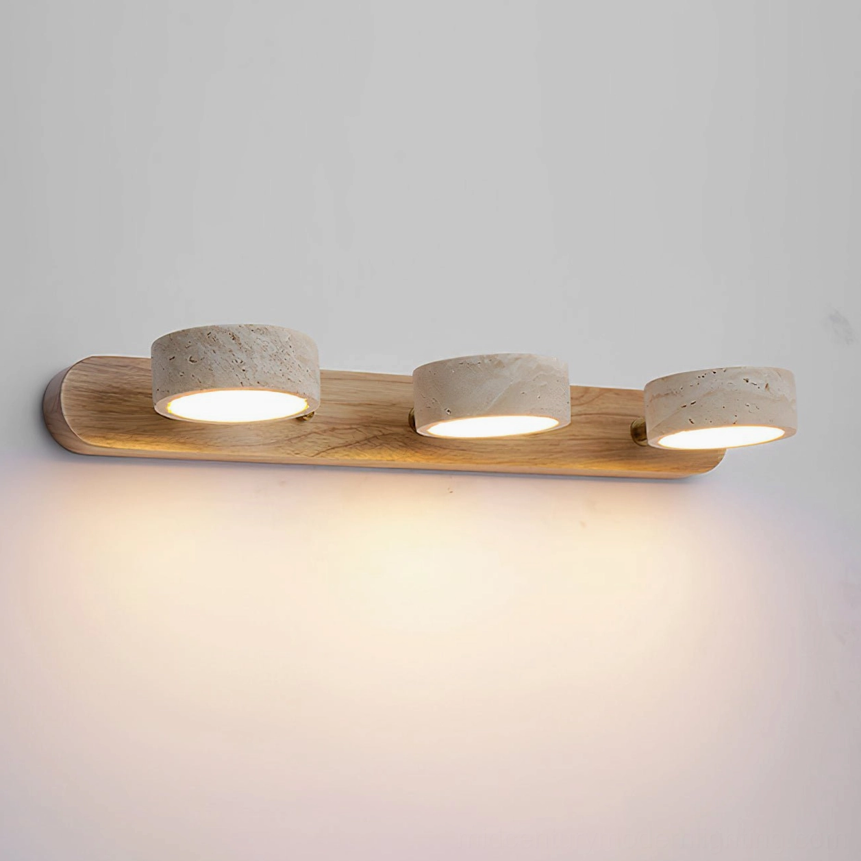 Elias travertine wall lamp mid-century modern design movement reference